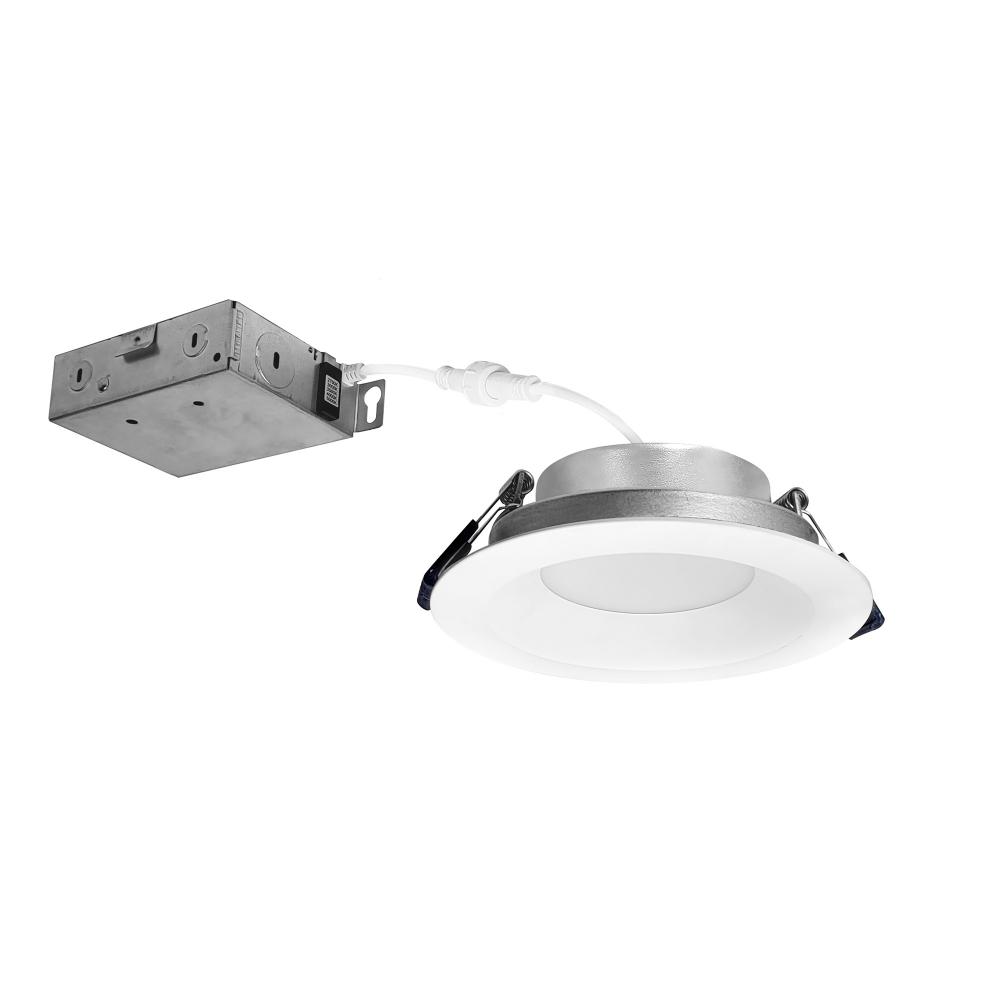 4" Contractor Series Can-less LED Downlight with Deep Reflector, Selectable CCT, Matte Powder