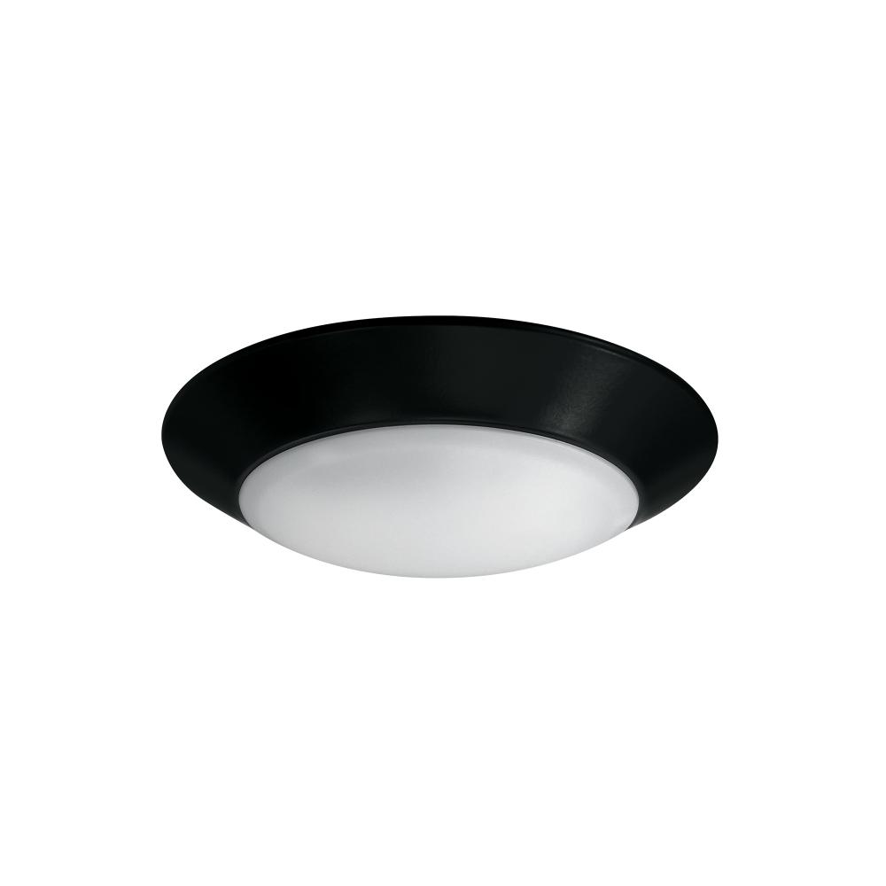 6" AC Opal LED Surface Mount, 1200lm / 16W, Selectable CCT, Black finish