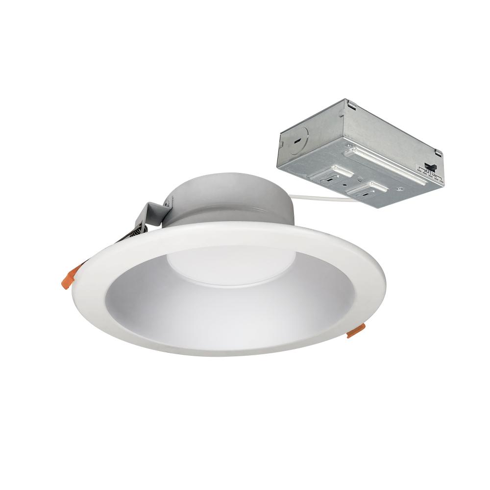 8" Theia LED Downlight with Selectable CCT, 2100lm / 22W, Haze/Matte Powder White Finish