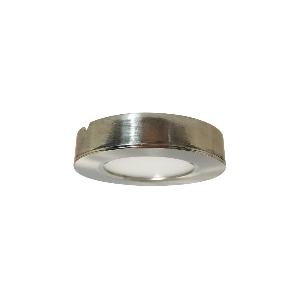 12V Josh LED Puck Light, 300lm / 4000K, Brushed Nickel Finish