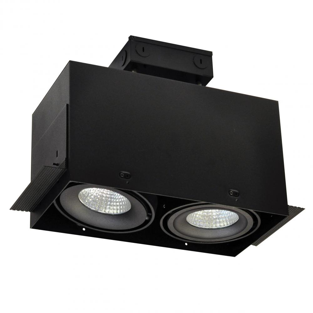 LED Trimless 2-Head MLS Housing, 30W / 2100lm per Head, 3000K, 32-Degrees Flood, Black, 120-277V