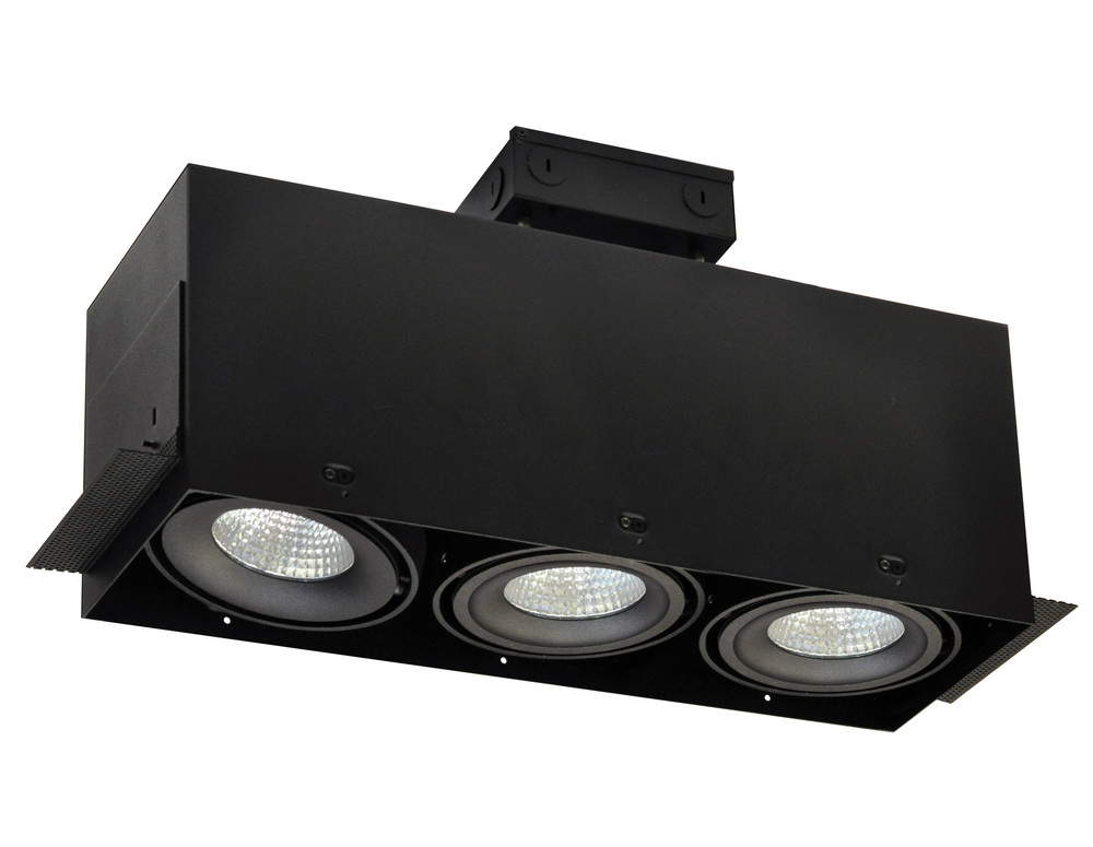 LED Trimless 3-Head MLS Housing, 30W / 2100lm per Head, 3500K, 32-Degrees Flood, Black, 120-277V