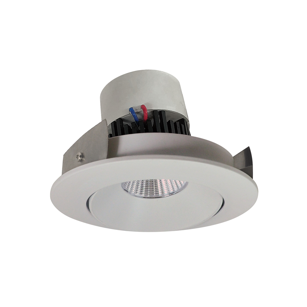 4" Pearl LED Round Adjustable Cone Retrofit, 1000lm / 12W, 3500K, White Reflector / White Flange