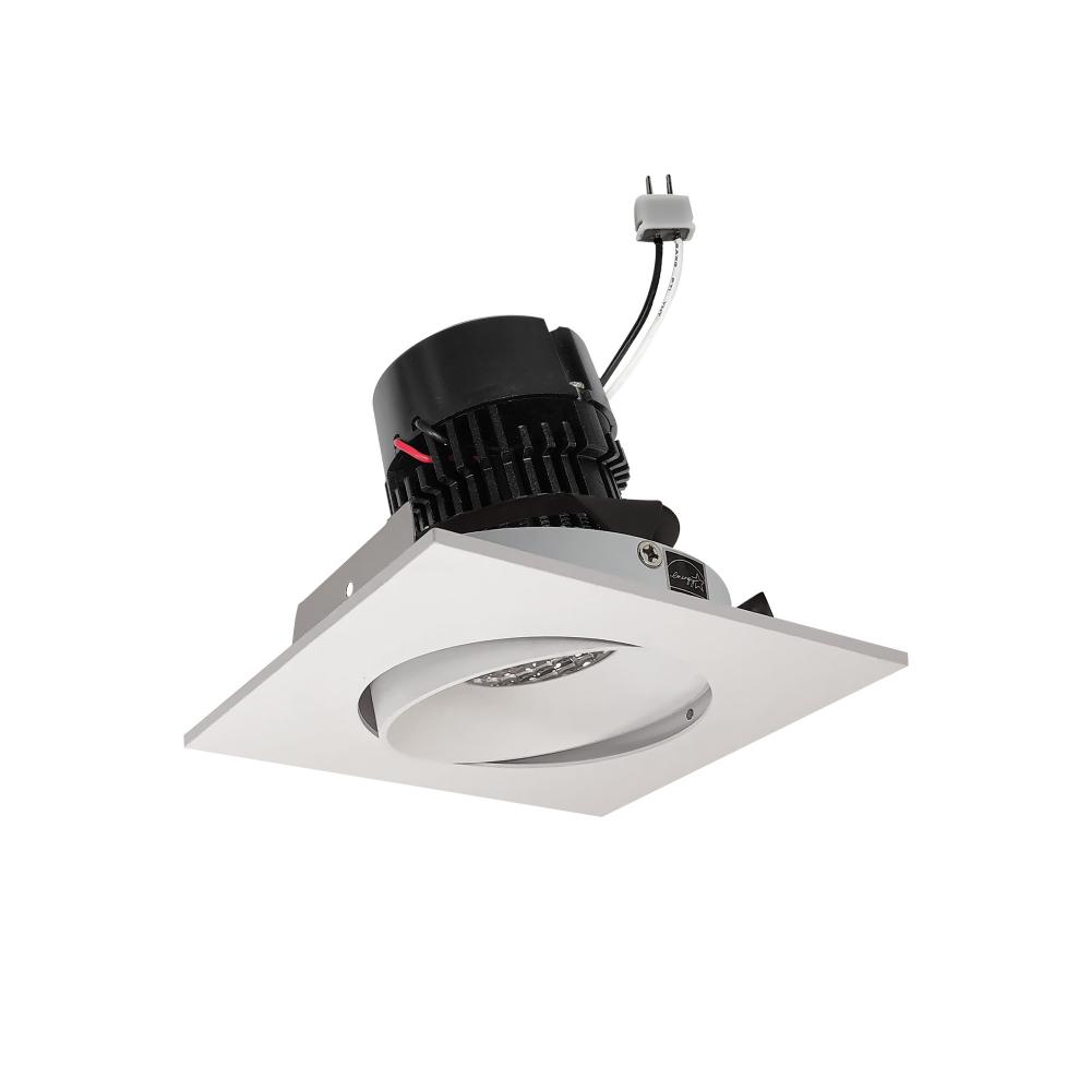 4" Pearl Low Voltage LED Square Adjustable Cone Retrofit, 1200lm / 11W, 3500K, White Reflector /