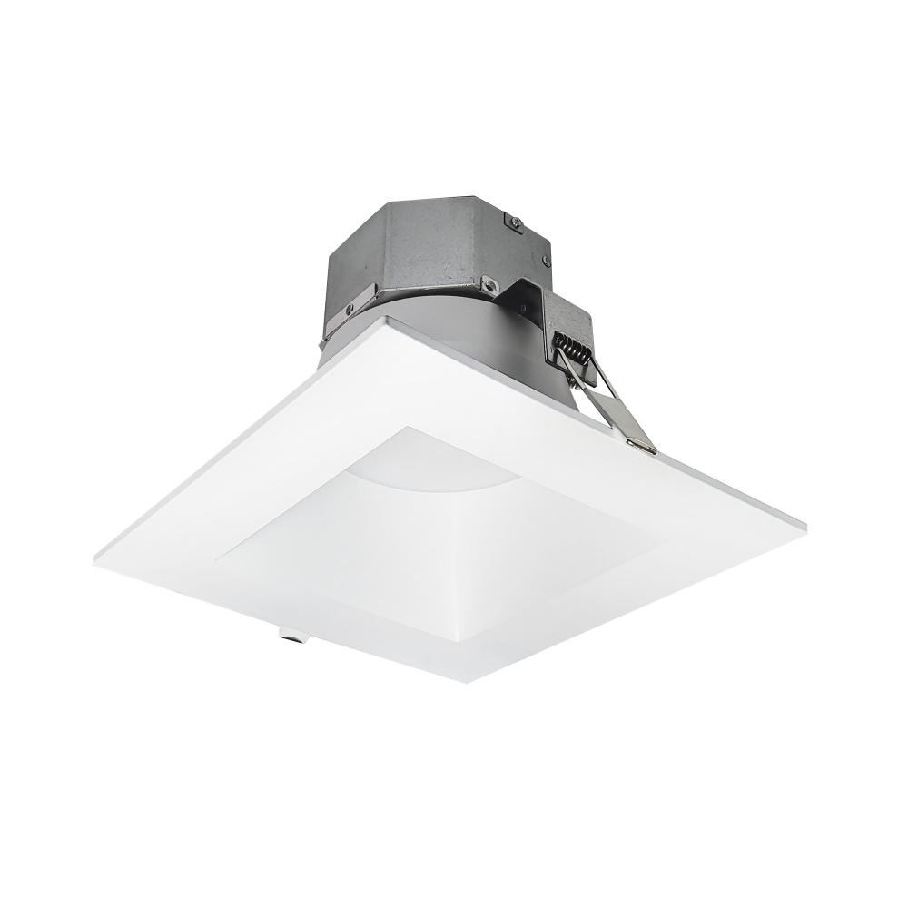 8" Quartz Square Tunable White / Tunable Wattage Recessed LED Downlight, Matte Powder White