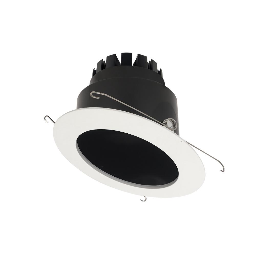 6" Marquise III Round Slope Reflector, 1200lm, 4000K, Flood Optic, Black Reflector/White Flange