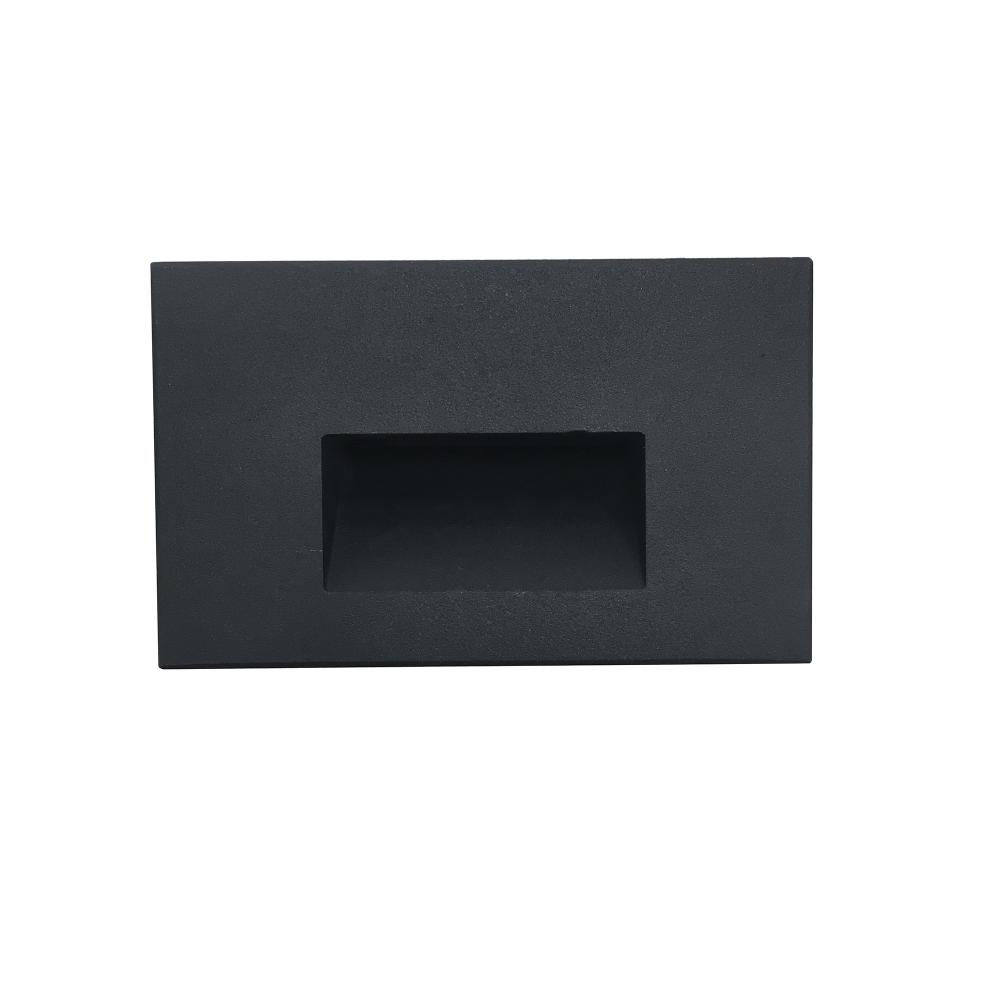 Ari LED Step Light w/ Horizontal Wall Wash Face Plate, 30lm, 2.5W, 90+ CRI, 3000K, Black, 120V