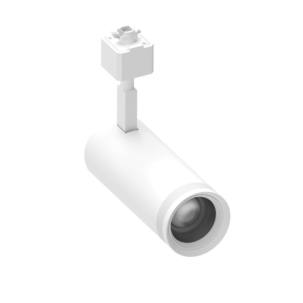 Zoomable Track Light with Selectable CCT, 20W / 1550lm, Adjustable Beam Angle, White finish