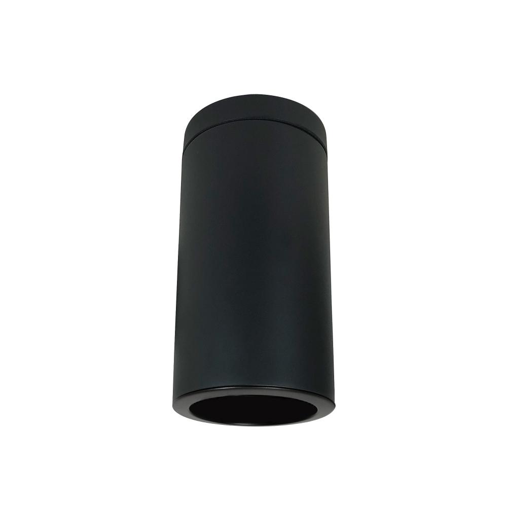 6" Cylinder, Black, Surface Mount, Incandescent, Refl., Black