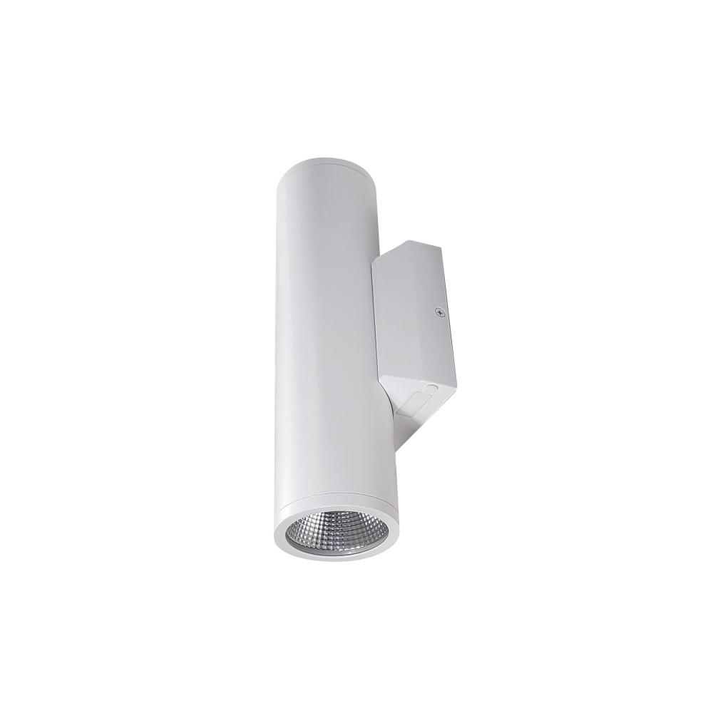 3" Up & Down Wall Mounted LED Cylinder with Selectable CCT, Matte Powder White finish