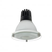 Nora NC3-68L430NMPW - 6" Sapphire III Round Deco Glass Reflector, 3500lm, 3000K, Narrow Flood Optic, Matte Powder