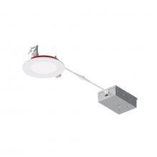 Nora NFRC-R4W1TWMPW - 4" Fire Rated Can-less Flat LED Downlight, Selectable CCT, 1200lm / 12W, Matte Powder White