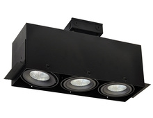 Nora NMRTLG-13D6L1935SB - LED Trimless 3-Head MLS Housing, 30W / 2100lm per Head, 3500K, 16-Degrees Spot, Black, 120-277V