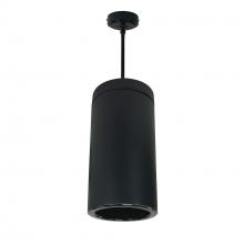 Nora NYLS3-6P1L230FC12BBB - 6" Sapphire III Pendant Mount Black Cylinder, Black Reflector/Black Flange, 120-277; 0-10V