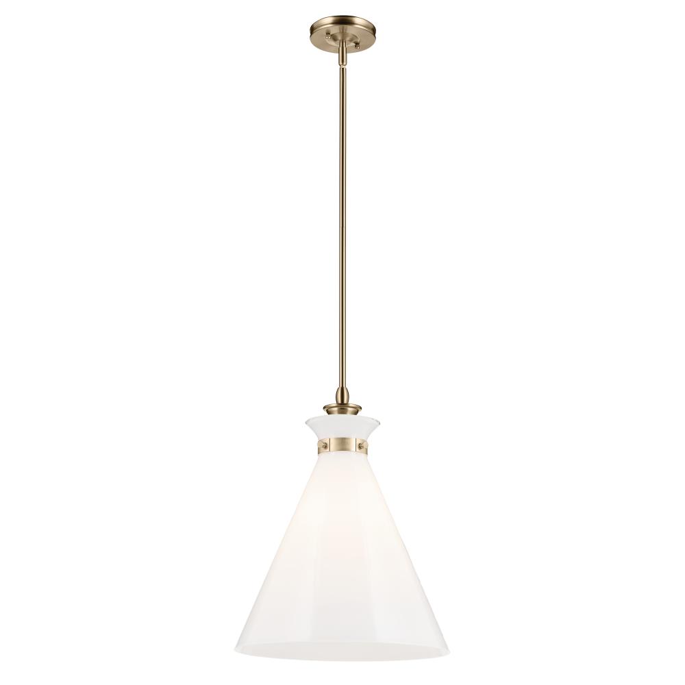 Laria 16 Inch 1 Light Pendant with Opal Glass in Champagne Bronze