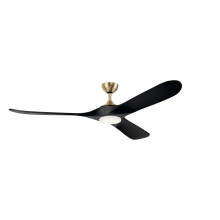 Kichler 310570CPZ - 70 in Mylo Ceiling Fan w/ Satin Etch Cased Opal Glass in Champagne Bronze w/ Jet Black Wood Blades