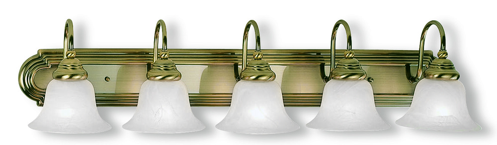 5 Light Antique Brass Bath Light