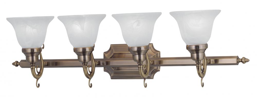 4 Light Antique Brass Bath Light