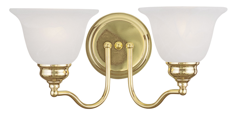 2 Light Polished Brass Bath Light
