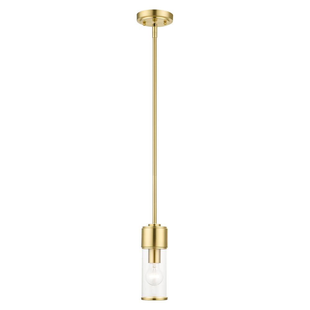 1 Light Satin Brass Mini Pendant