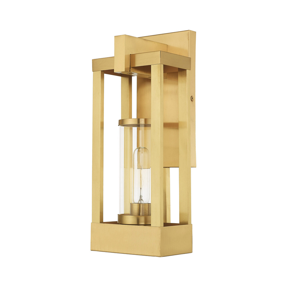 1 Lt Satin Brass Outdoor Wall Lantern