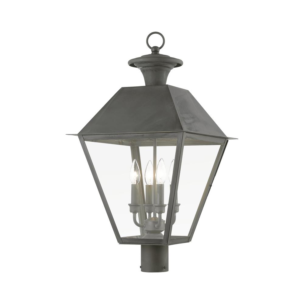 4 Light Charcoal Outdoor Extra Large Post Top Lantern