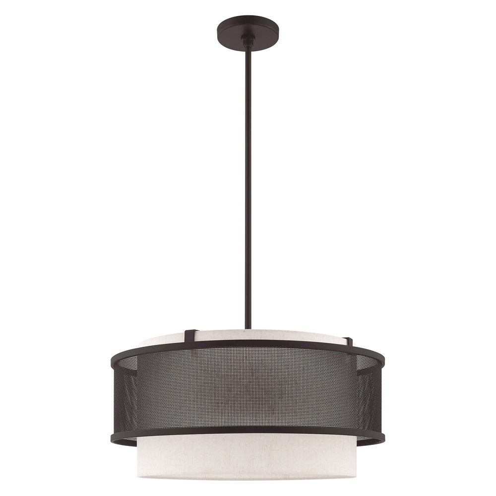 4 Lt Bronze Pendant Chandelier