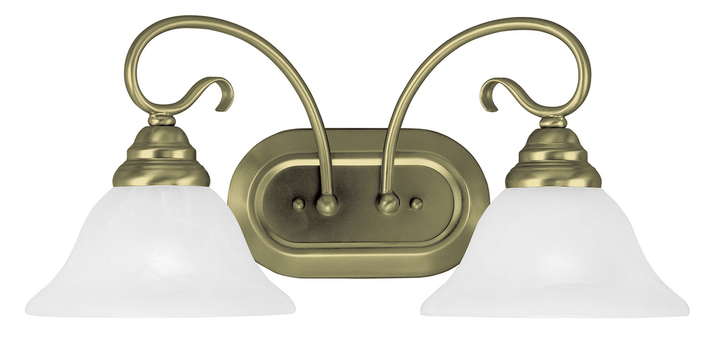 2 Light Antique Brass Bath Light