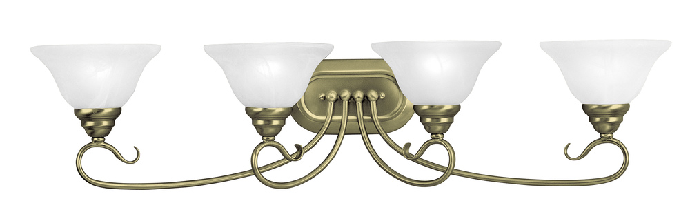 4 Light Antique Brass Bath Light