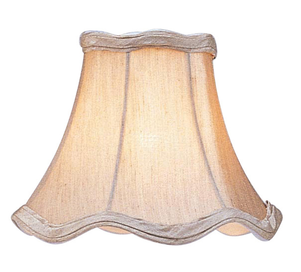 Champagne Scallop Bell Clip Shade with Fancy Trim