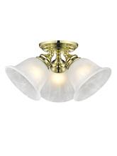 Livex Lighting 1358-02 - 3 Light Polished Brass Ceiling Mount