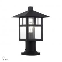 Livex Lighting 21325-14 - 1 Light Satin Gold Large Outdoor Post Top Lantern with Clear Glass