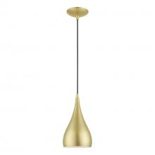 Livex Lighting 41171-33 - 1 Light Soft Gold with Polished Brass Accents Mini Pendant