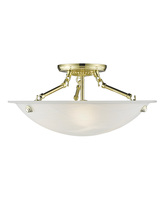 Livex Lighting 4273-02 - 3 Light Polished Brass Ceiling Mount