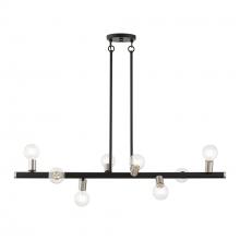 Livex Lighting 45868-04 - 8 Light Black Large Chandelier with Brushed Nickel Accents