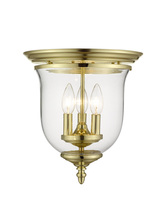 Livex Lighting 5021-02 - 3 Light Polished Brass Ceiling Mount
