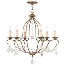 Livex Lighting 6426-48 - 6 Light Antique Gold Leaf Chandelier