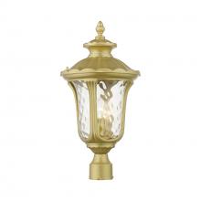 Livex Lighting 7859-33 - 3 Light Soft Gold Outdoor Large Post Top Lantern