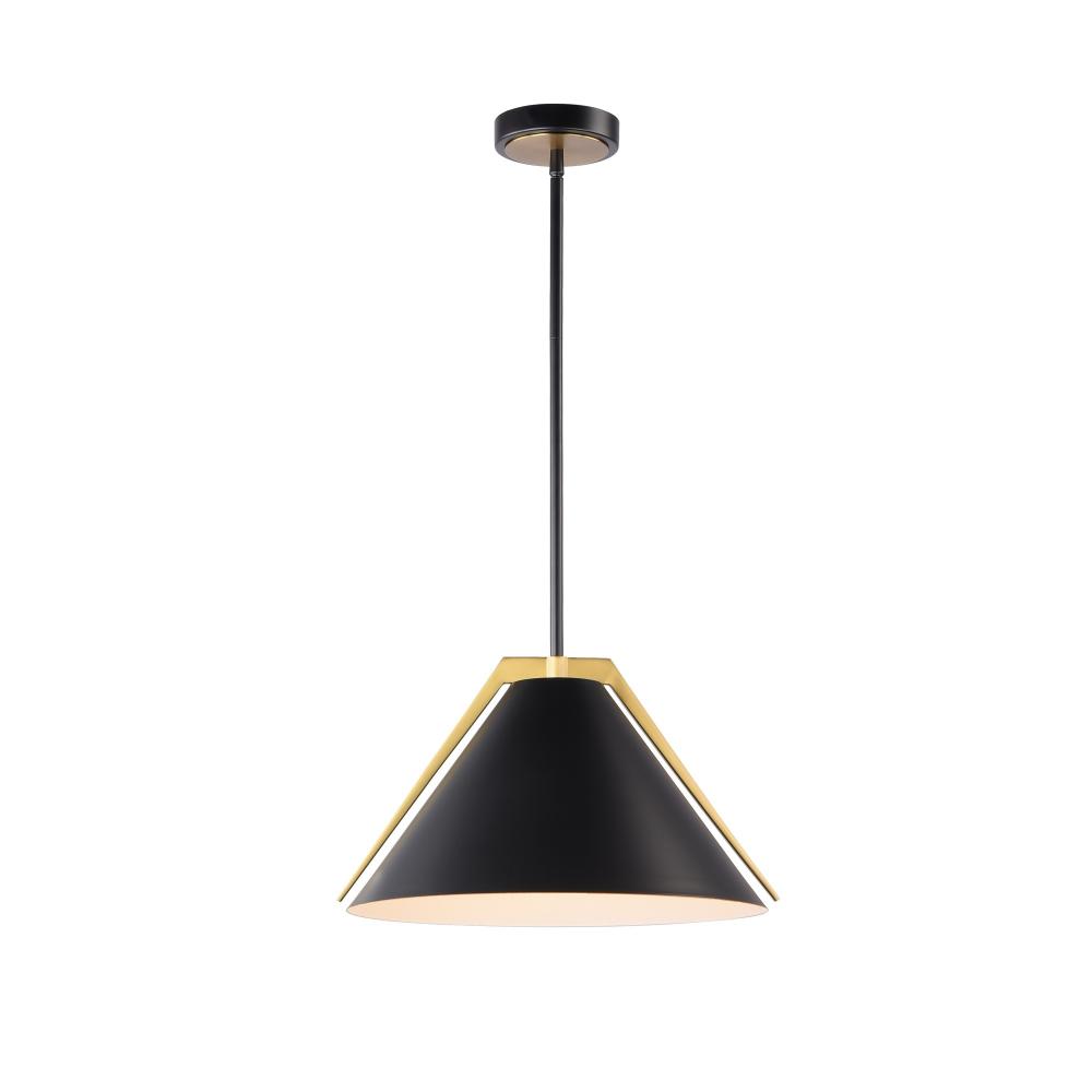 Baltic Collection 1-Light Pendant Black and Brushed Brass