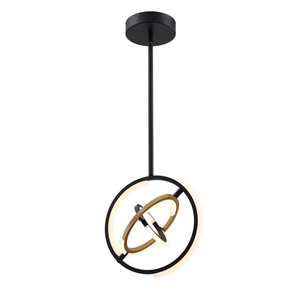 Trilogy Collection Integrated LED 13 in. Pendant, Black and Gold