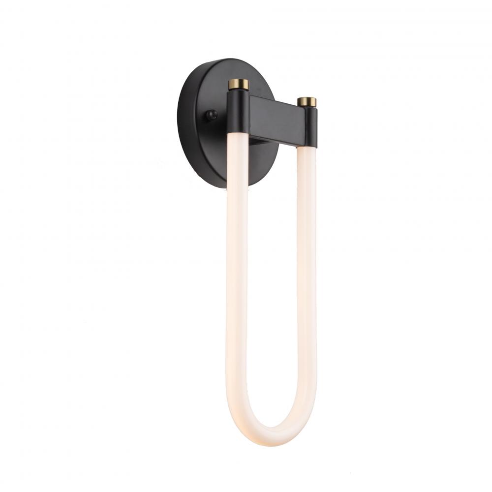 Cascata Collection 1-Light Sconce Black and Brushed Brass
