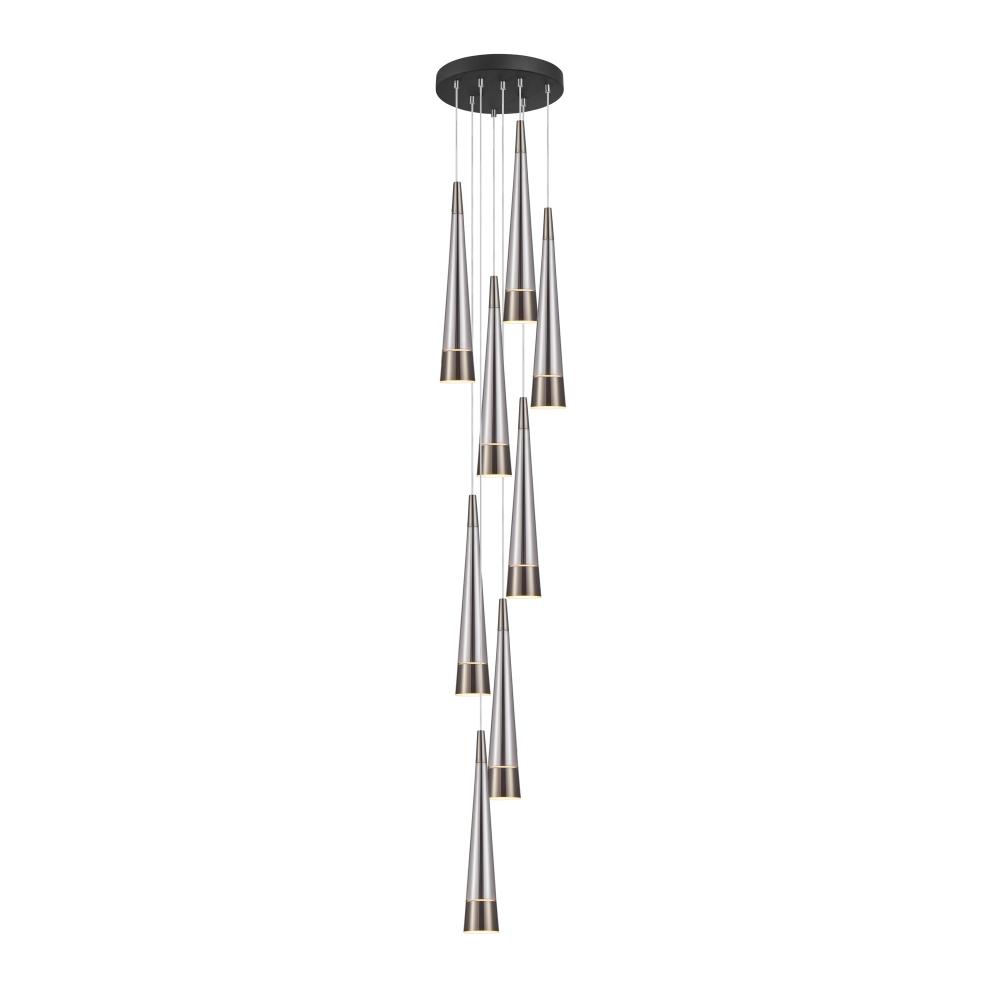 Sunnyvale Collection 9-Light Chandelier Pearl Black and Smoke