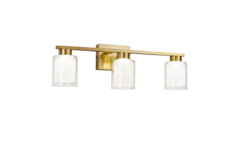 Saville Collection 3-Light Bathroom Vanity Fixture Brass