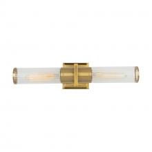 Artcraft AC11772CB - Positano Collection 2-Light Bathroom Vanity Light Brushed Brass and Clear Glass