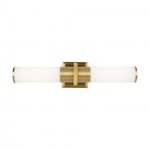 Artcraft AC11772WB - Positano Collection 2-Light Bathroom Vanity Light Brushed Brass and White Glass
