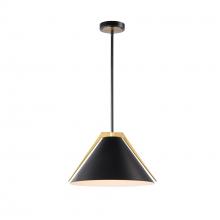 Artcraft AC11910BK - Baltic Collection 1-Light Pendant Black and Brushed Brass