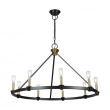 Artcraft AC11989BB - Notting Hill Collection 9-Light Chandelier Black and Brushed Brass