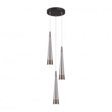 Artcraft AC6823SM - Sunnyvale Collection 3-Light Chandelier Pearl Black and Smoke