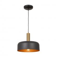 Artcraft AC7421BB - Orsa Collection 1-Light Pendant Black and Brushed Brass