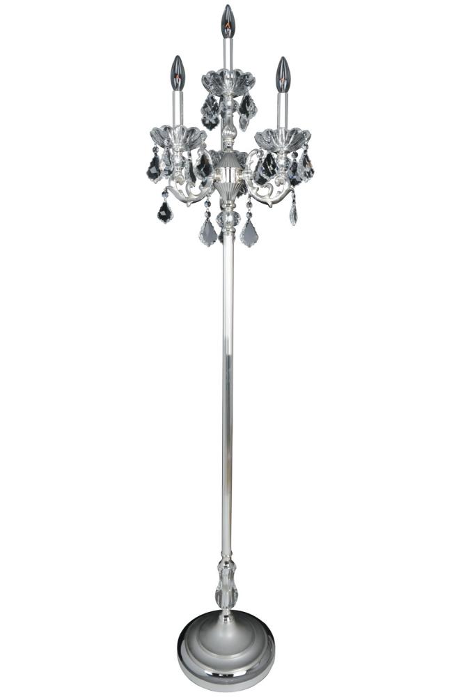 Praetorius 4 Light Floor Lamp W/Swarovski Elements Crystal W/Two-Tone Silver